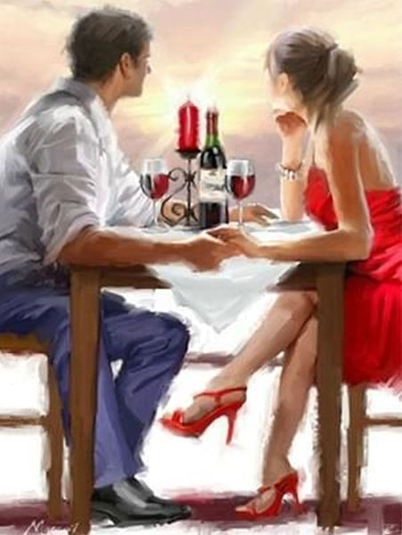 Набір для творчості зі стразами на підрамнику На побаченні 30x40 см Діамантові ручки 