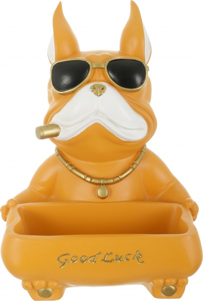 Статуэтка Думай и богатей 22,5х23х30 см оранжевая