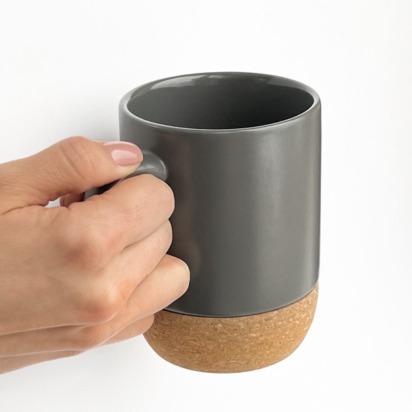 Чашка керамическая с подставкой 320 мл KP-14 GRAY