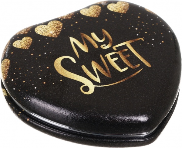 Зеркало карманное косметическое Лідер Канц Сердце фигурное 4 варианта в ассортименте 