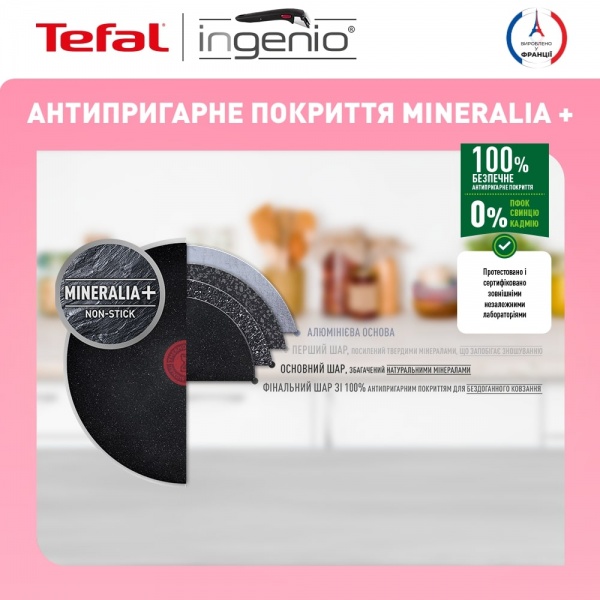 Набор посуды Ingenio Black Stone 7 предметов L3998702 Tefal