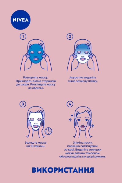 Маска тканинна для обличчя Nivea Q10 Energy з вітаміном С 1 шт.