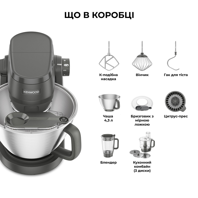 Кухонна машина Kenwood KHC30.050GY MULTI TASKER
