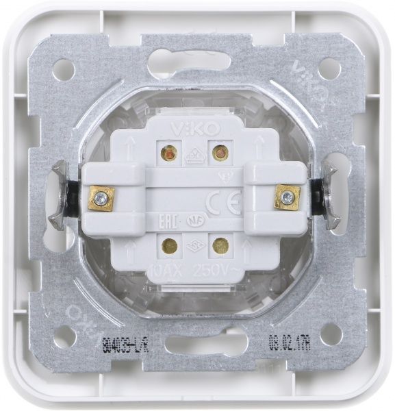 Перемикач перехресний одноклавішний Viko Rollina без підсвітки 10 А 250В білий 90420031