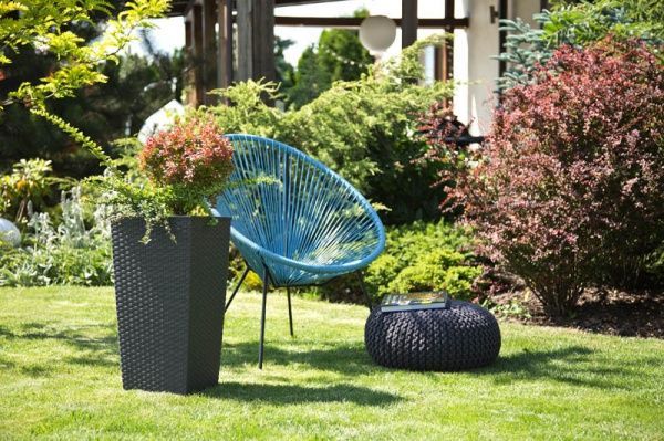 Горшок Lamela Финезия ротанг 350 квадратный графит 