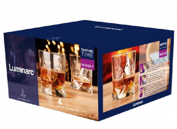 Набор бокалов для виски Время дегустации Q4022 340 мл 4 шт. Luminarc 