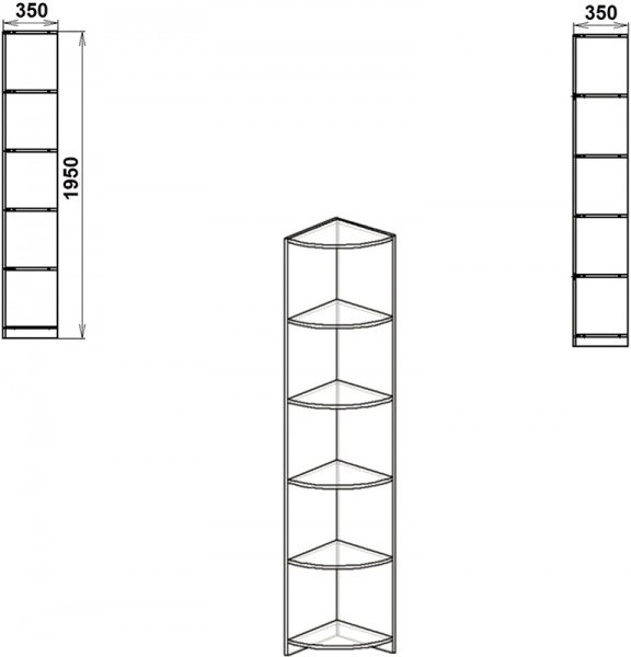 Шкаф Компанит Пенал-2 дуб сонома 