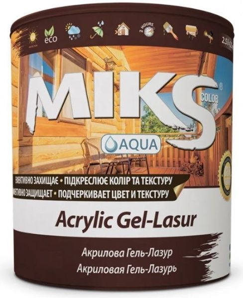 Лазурь MIKS Color акриловая палисандр полумат 0,8 л