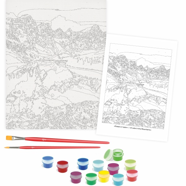 Картина за номерами Озеро в горах 35x45 см Rosa Start 