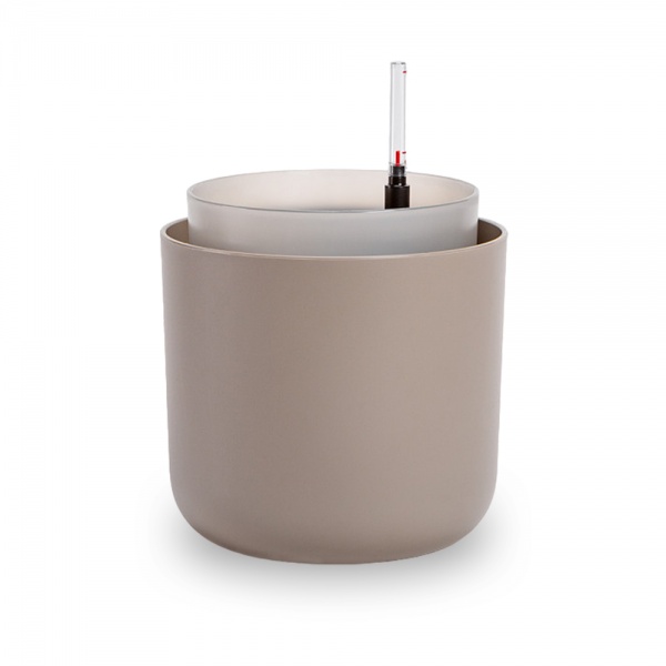 Вазон пластиковый Plastia с системой автополива Tolita 19 см круглый 2,2 л коричневый (1707081907) 