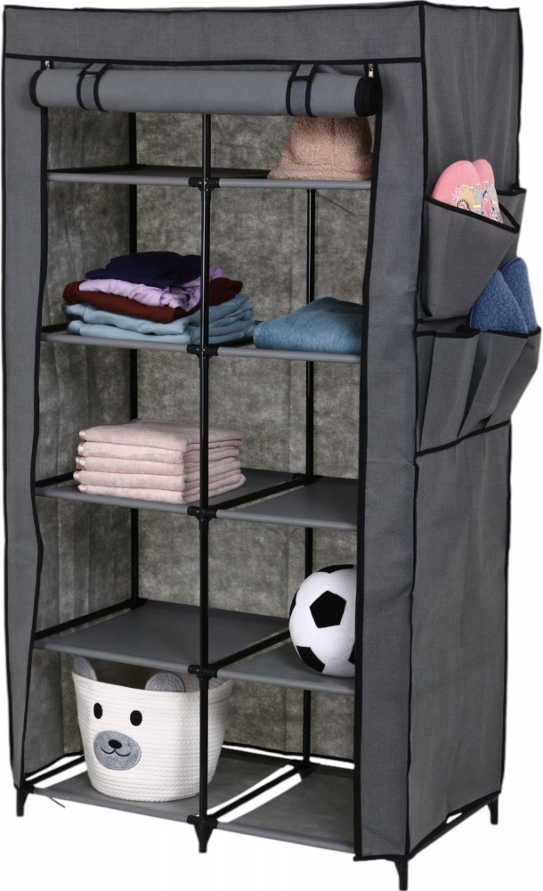 Тканевый шкаф Sensio TWINS 1560х870х460 мм серый с черным