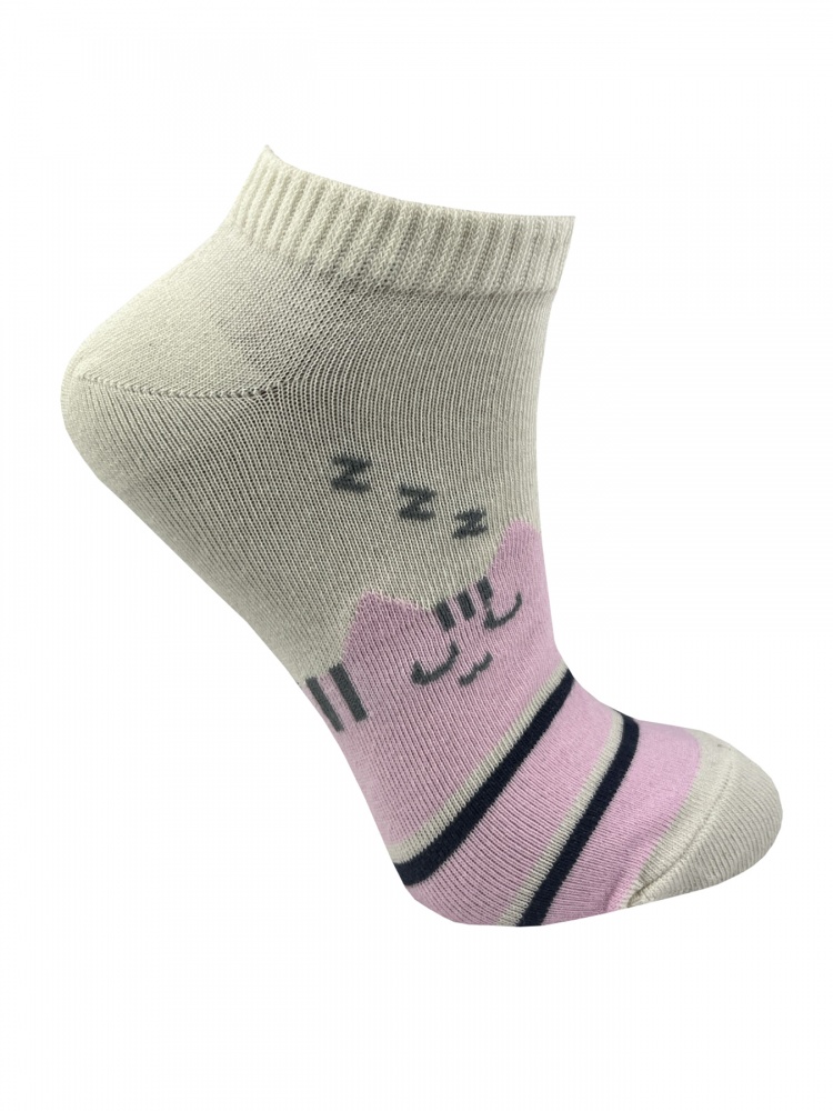 Шкарпетки жіночі Premier Socks Яскраві котики р.23-25 білий із рожевим