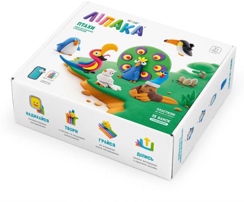 Набір пластиліну Lipaka самостійно твердіє Птахи 15013-UA01