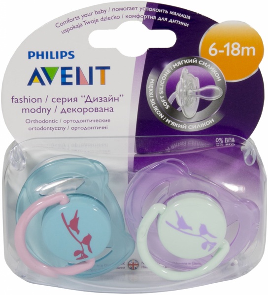 Набор пустышек Philips Avent Животный мир 2 шт SCF172/22 pink/blue