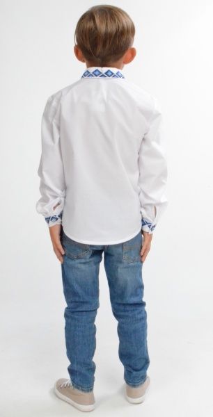 Вишиванка для хлопчиків Едельвіка 151-20/09 з синьою вишивкою р.116 білий 