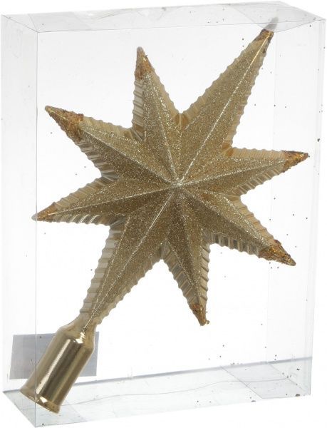 Верхушка для елки Рождественская звезда 28х17 см комбинированная золотой 