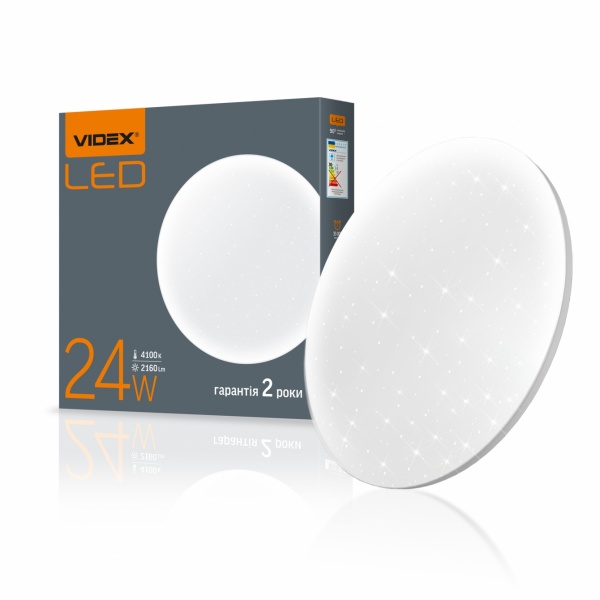 Світильник світлодіодний Videx Зоряне небо 4100 K 24 Вт білий 25299 