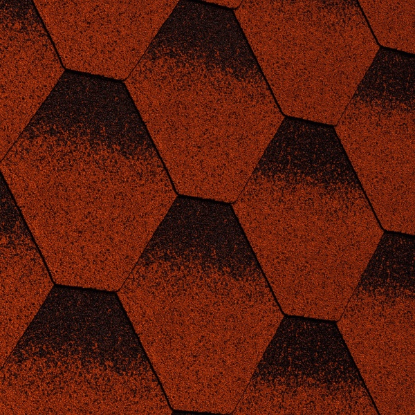 Битумная черепица MATIZOL® RESIDENCE сотая красный оттененный 3 кв.