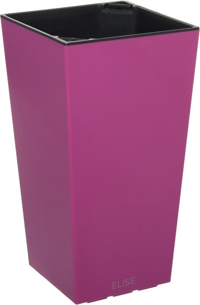 Горшок пластиковый Plastkon ELISE глянцевый квадратный 14,4л фуксия 