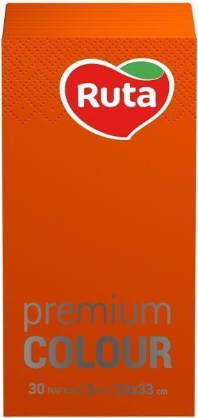 Салфетки столовые Ruta Premium Colour 33х33 см оранжевый 30 шт.