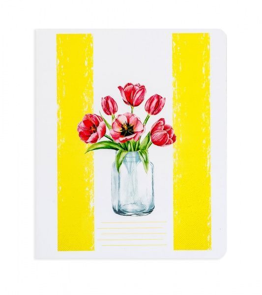 Комплект тетрадей Цветы согревают душу 18 листов в линию 25 шт. Поділля