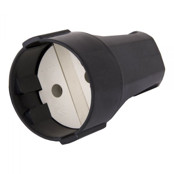 Гнездо штепсельное 132BL без заземления 220В 16А поликарбонат черный