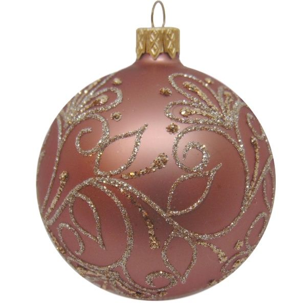 Куля новорічна d80 с золотим малюнком 9678/30869