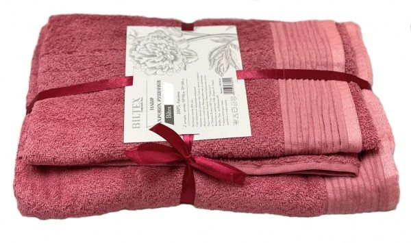 Набір рушників махрових цегляний BILTEX 