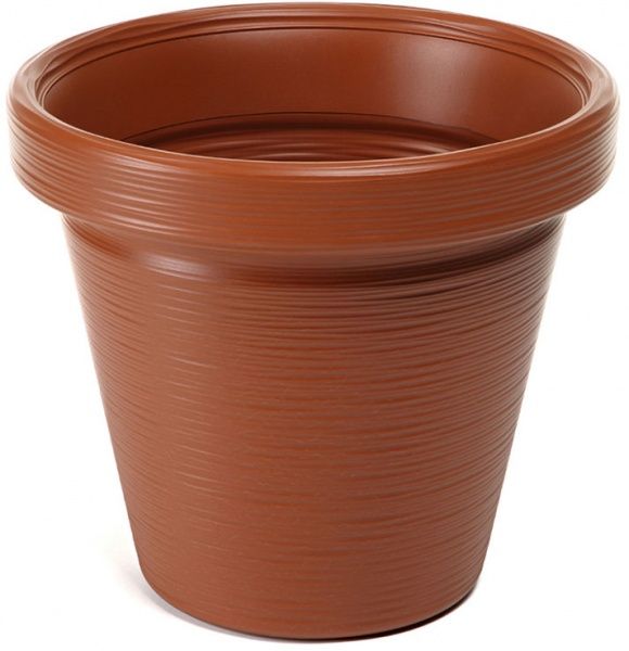 Горшок пластиковый Ламела Агава 390 долото круглый 5,2 л терракотовый 