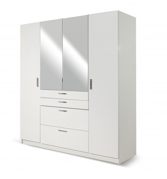 Шкаф Embawood Гамбург 1810х1970х540 ДСП лак белый 