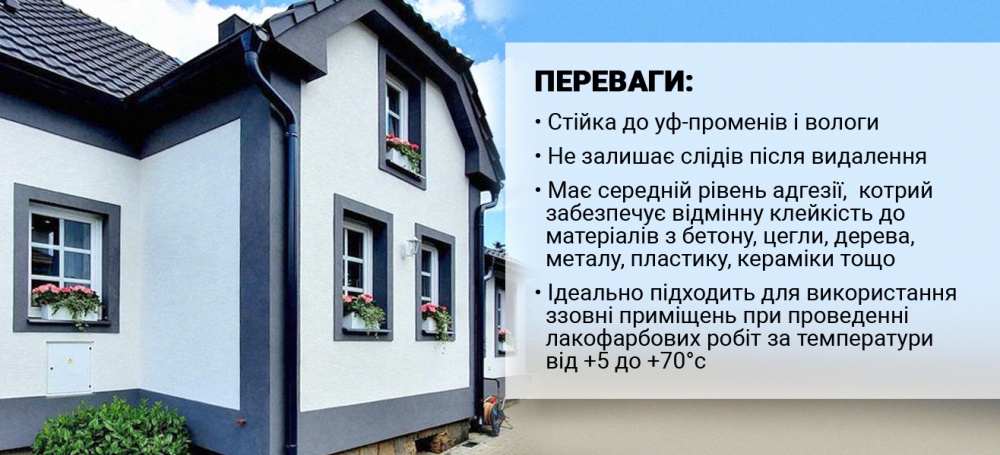 Стрічка малярна Mustang Фасадна синя 48 мм x 50 м