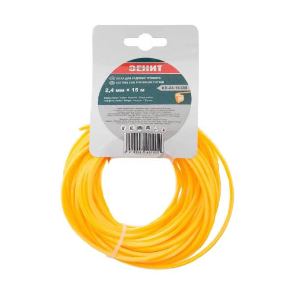 Леска для триммеров КВ-24-15-ОВ Квадрат 2,4х15 м