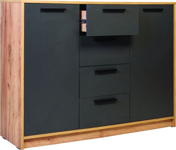 Комод Nowy Styl COTTA 4Ш2Д 1148х883х354 дуб золотой/антрацит 