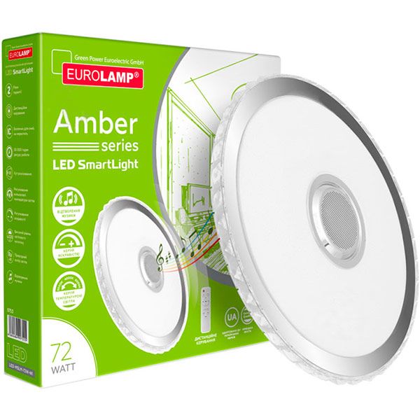 Светильник светодиодный Eurolamp Amber N1 музыкальный с пультом ДУ 72 Вт белый 3000-6500 К 