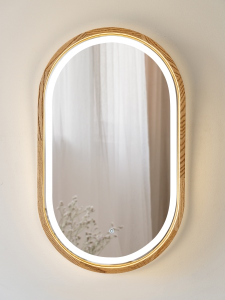 Дзеркало з вбудованим підсвічуванням Luxury Wood Freedom Slim LED ясен темний 450x750 мм 