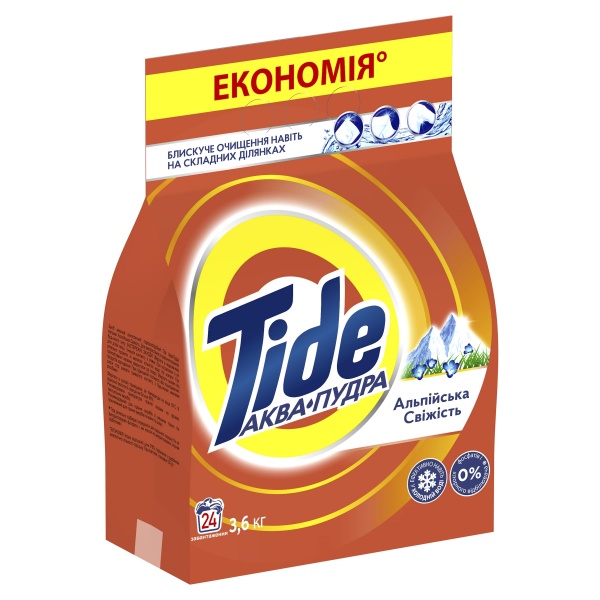 Стиральный порошок для машинной стирки Tide Аква-Пудра Альпийская свежесть 3,6 кг 