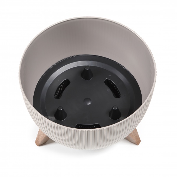 Кашпо пластиковое Ламела Рома 330 круглый 12,4 л антрацит (ROMA 330) 