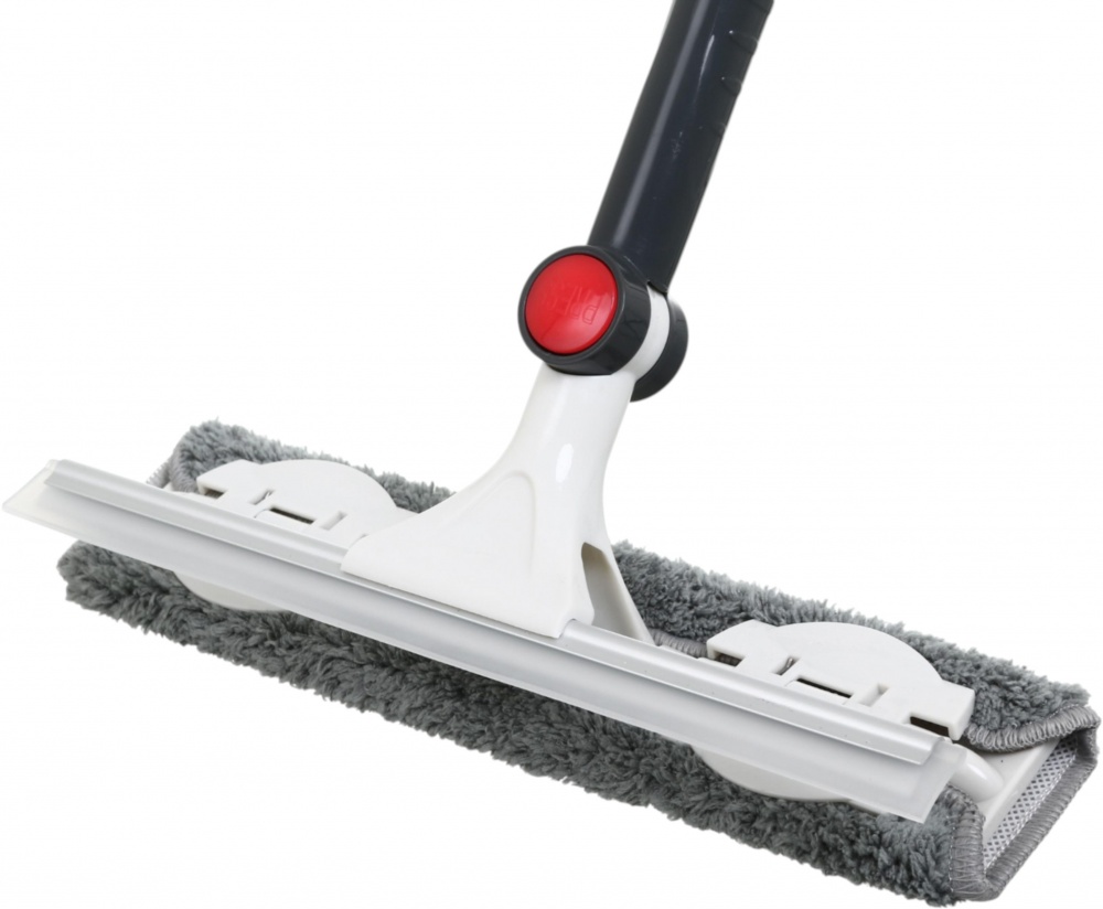 Швабра для вікон та дзеркал OBERY зі склизом 2в1 28 см сірий