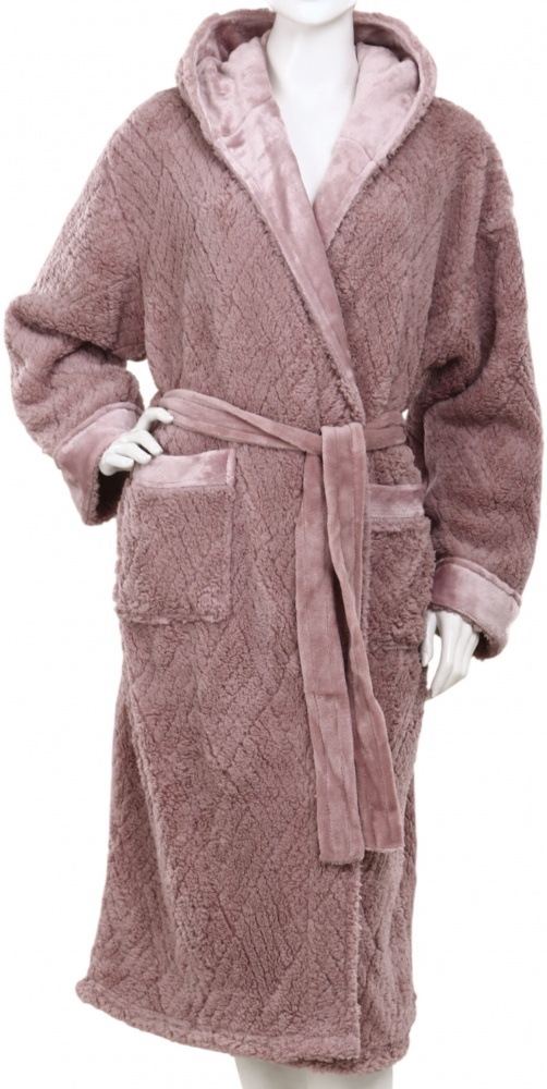 Халат женский La Nuit с капюшоном Medina р. M розовый