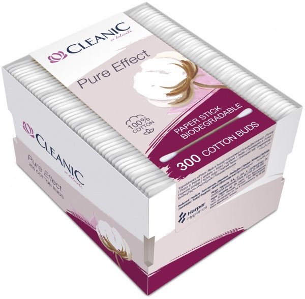Ватні палички Cleanic Pure Effect 300 шт. (коробка)
