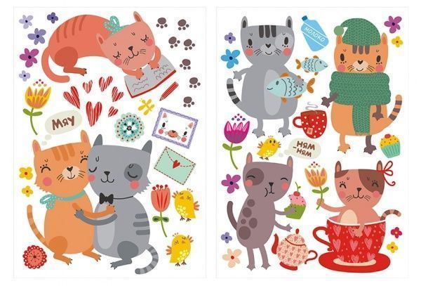 Декоративна наліпка Design stickers Коти 59,4х42 см