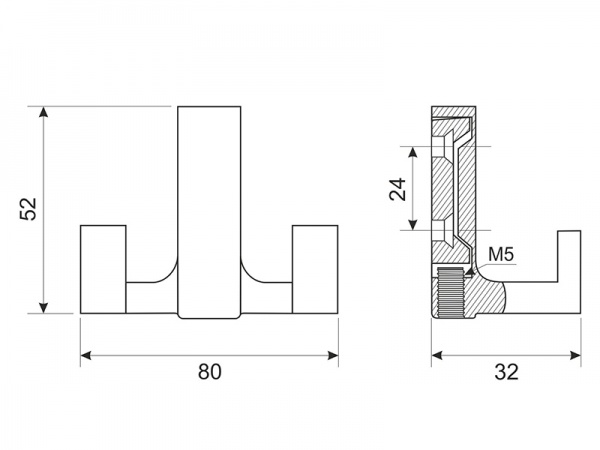 Крючок мебельный DC WL 03 WT белый