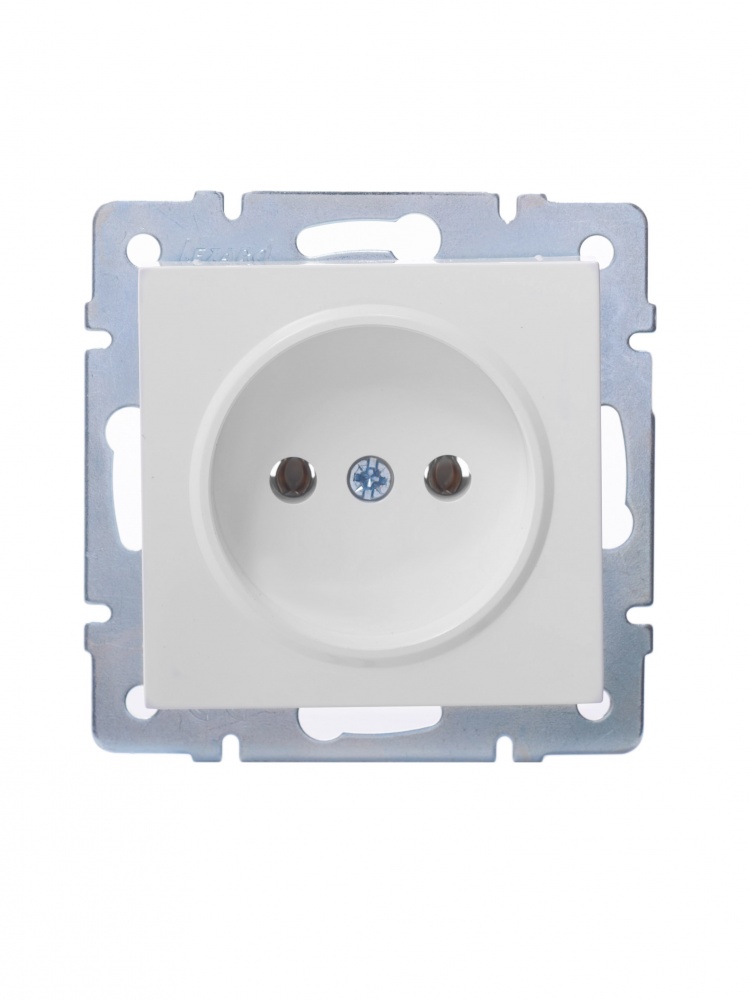 Розетка 1 без заземлення Lezard Vesna IP20 білий 742-0288-121B