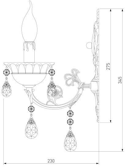 Бра Strotskis Carolina 1x60 Вт E14 сріблястий 230/1 