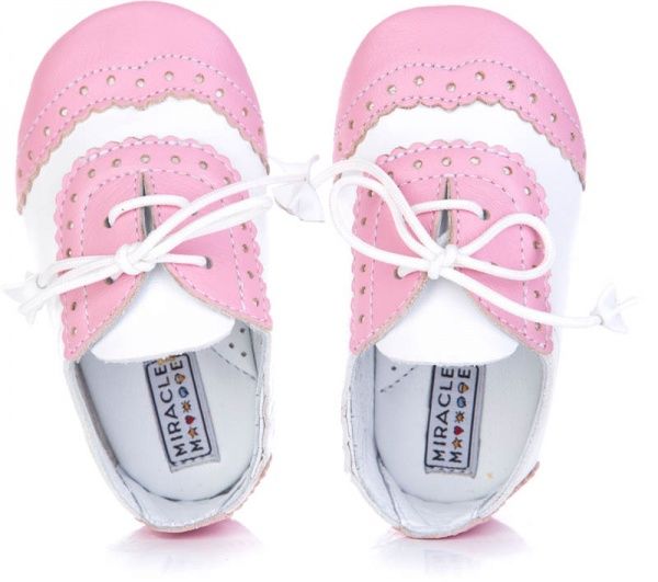 Пінетки дитячі MIRACLE р. 16,5 0-0-17-1 білий із рожевим 