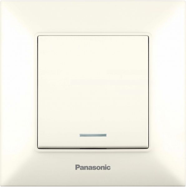 Вимикач одноклавішний Panasonic Arkedia Slim з підсвіткою 10 А 250В кремовий 480100195