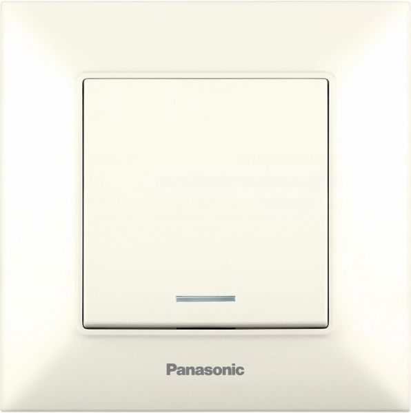 Выключатель одноклавишный Panasonic Arkedia Slim с подсветкой 10 А 250В кремовый 480100195