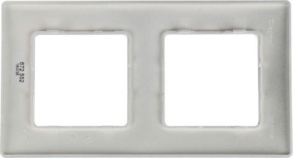 Рамка двухместная Legrand Etika универсальная алюминий 672552