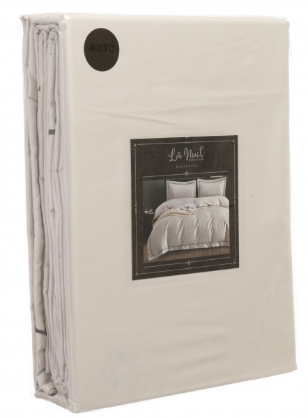 Комплект постільної білизни Solid сімейний білий La Nuit 