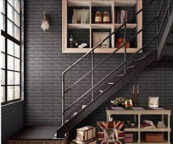 3D-панель с ПВХ Кирпич черный 770x700x5 мм 